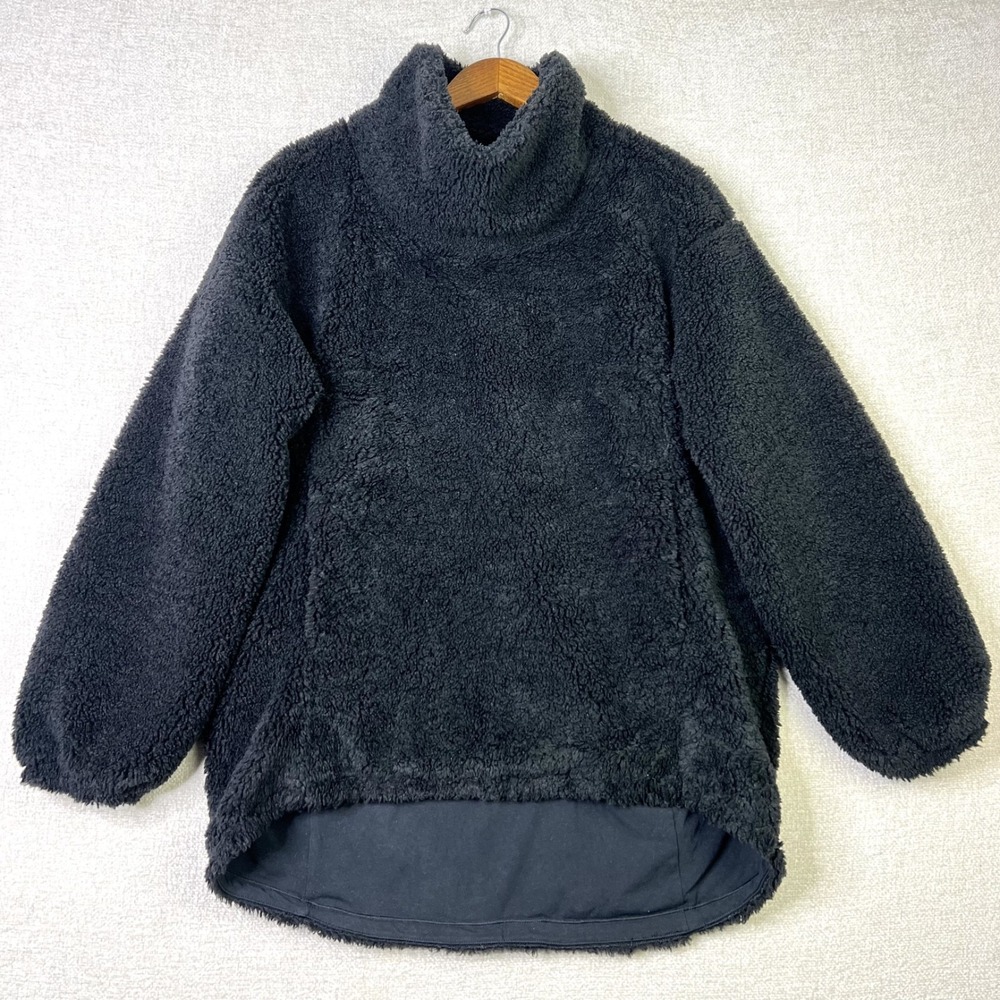 Lululemon Warmth Restore Long Pullover Women Black Sherpa Fleece Athletic Size 8